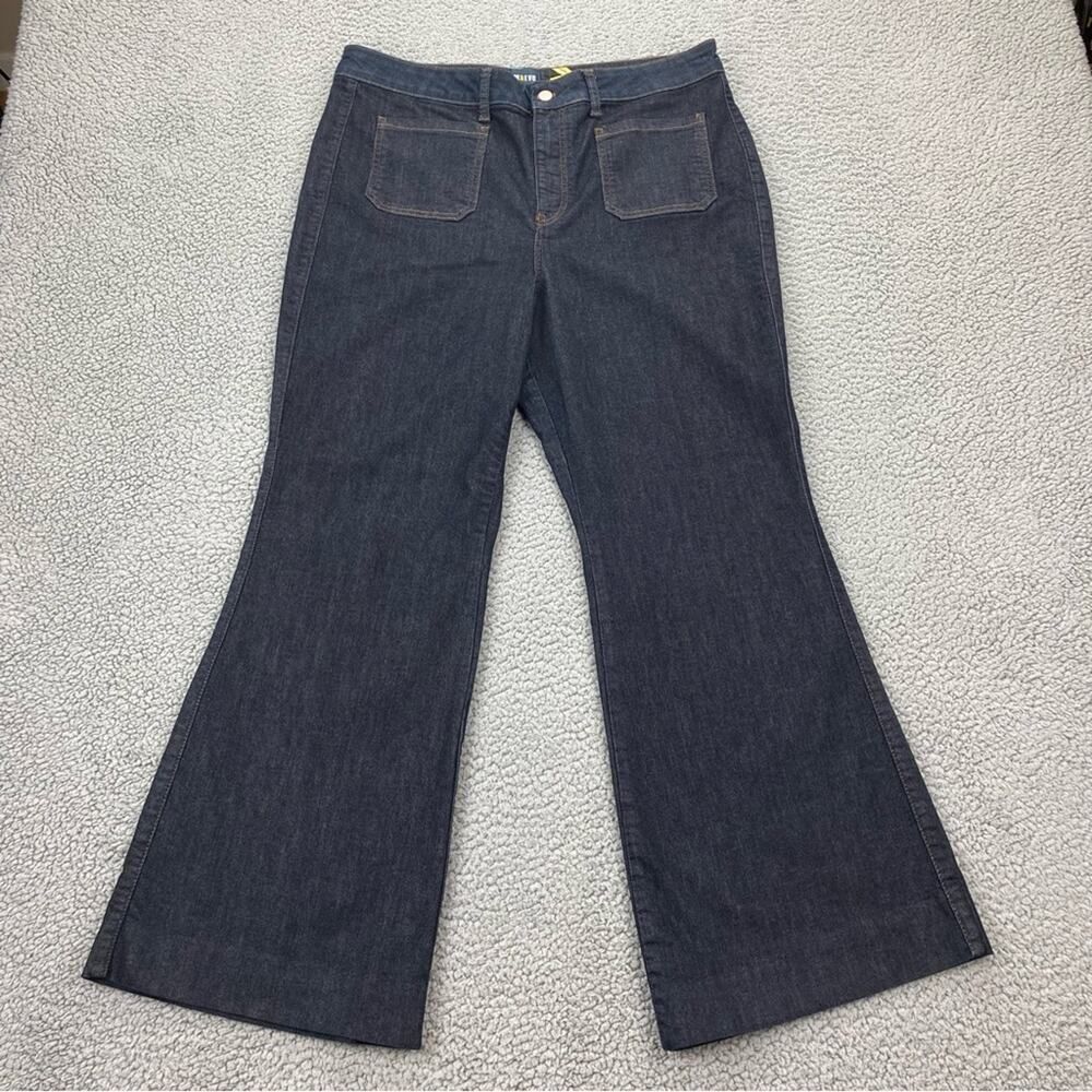 Maeve by Anthropologie Women's High-Rise Flare Dark Wash Jeans   -  Size: 34p